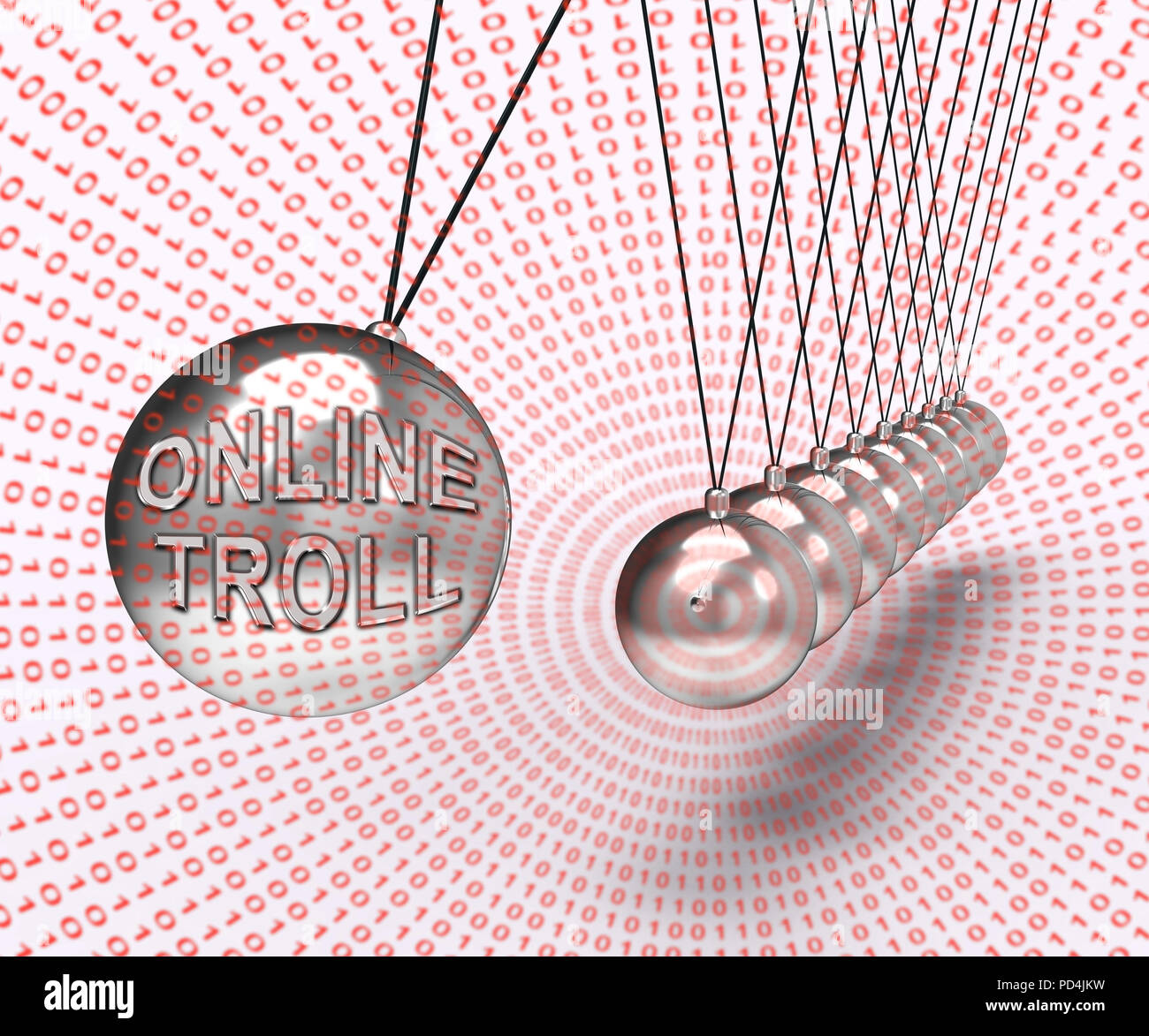 Online Troll unhöflich Sarkastisch Bedrohung 3D Rendering Cyberspace Bully Taktik Zeigt von Trolling Cyber Raubtiere Stockfoto