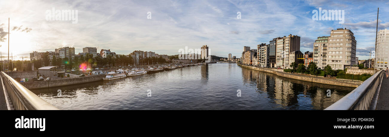 Lüttich Belgien Stadtbild high definition Panorama Stockfoto