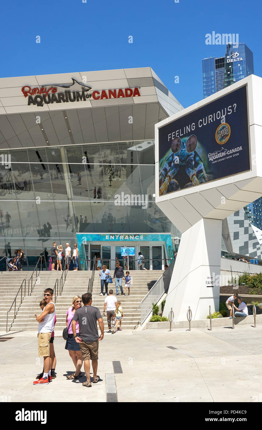 TORONTO, KANADA - 15. JULI 2018: Blick auf Toronto Aquarium. Ripley's Aquarium von Kanada ist eine öffentliche Aquarium in Toronto, Ontario, Kanada. Stockfoto