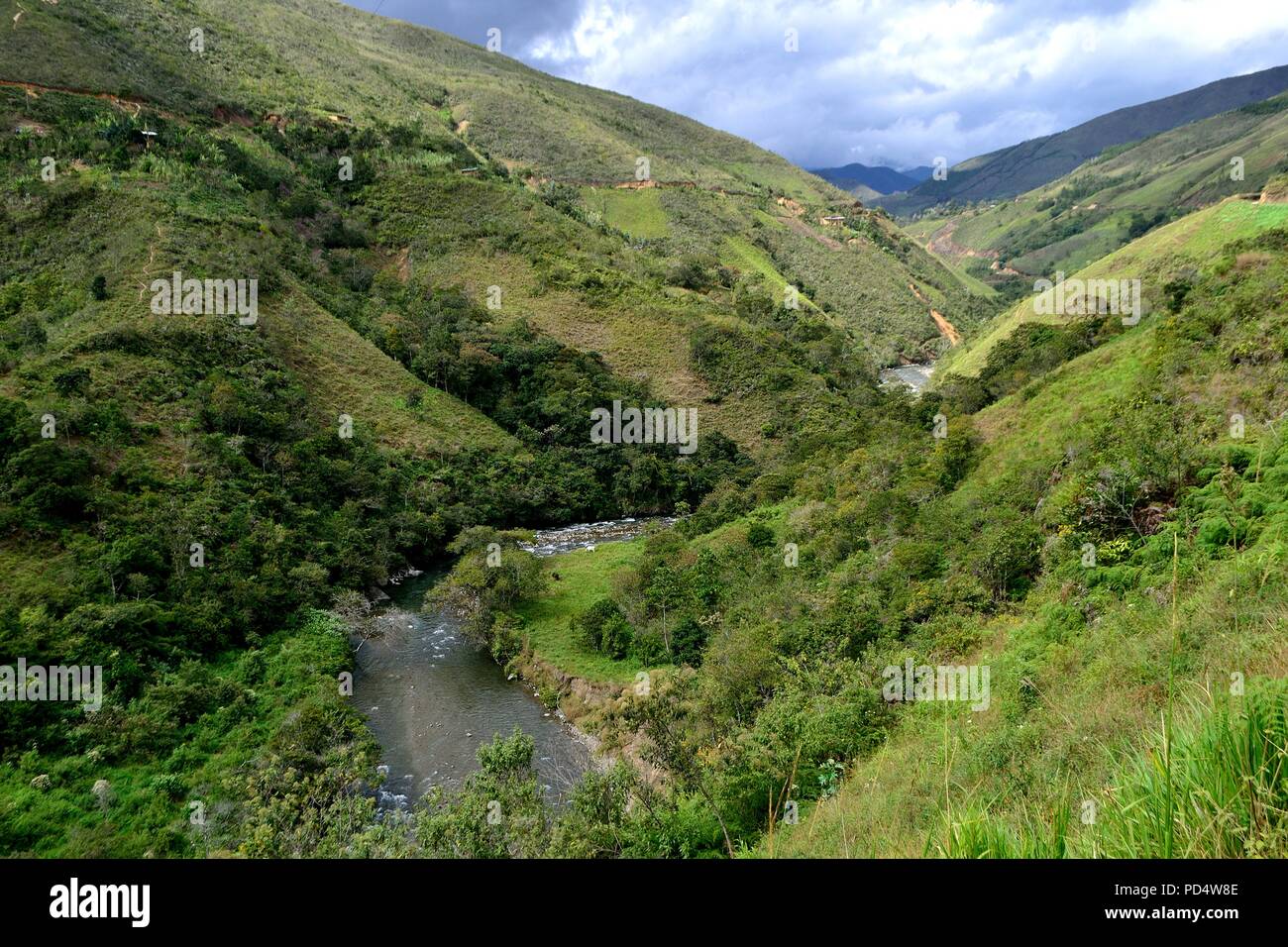 El Carmen DE LA FRONTERA - Ecuador border-Huancabamba. Abteilung von Piura. PERU Stockfoto