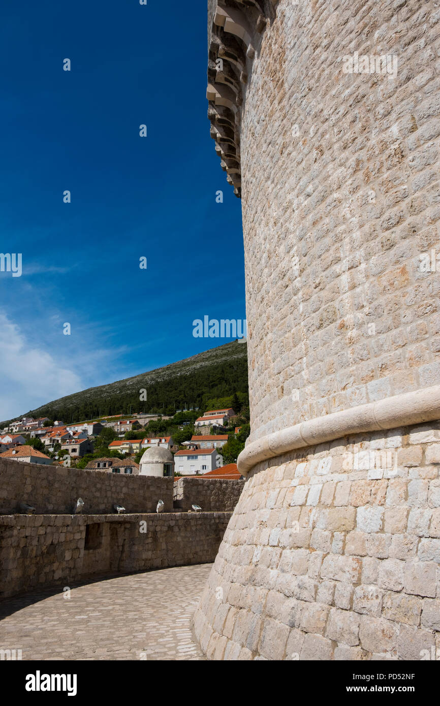 Der höchste Punkt auf die Mauern von Dubrovnik, Minceta Tower. Dubrovnik, Kroatien, Europa Stockfoto
