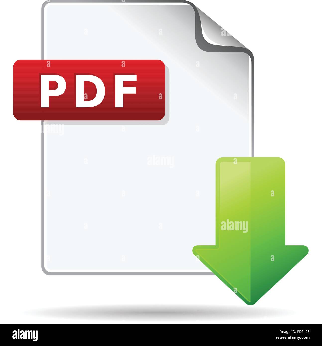 Portable Document Format, das Symbol zum Herunterladen. Stock Vektor