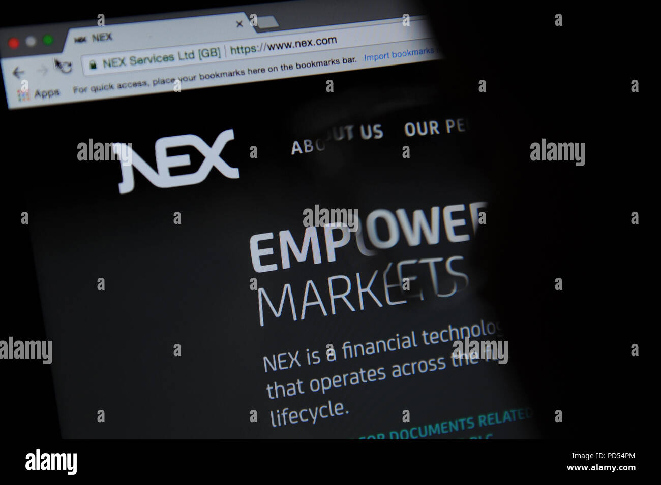 Der NEX-Website Stockfoto