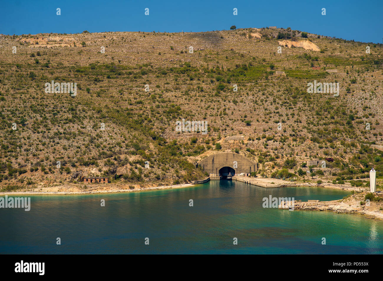 Verlassenen Militärbasis in Porto Palermo Albanien Stockfoto