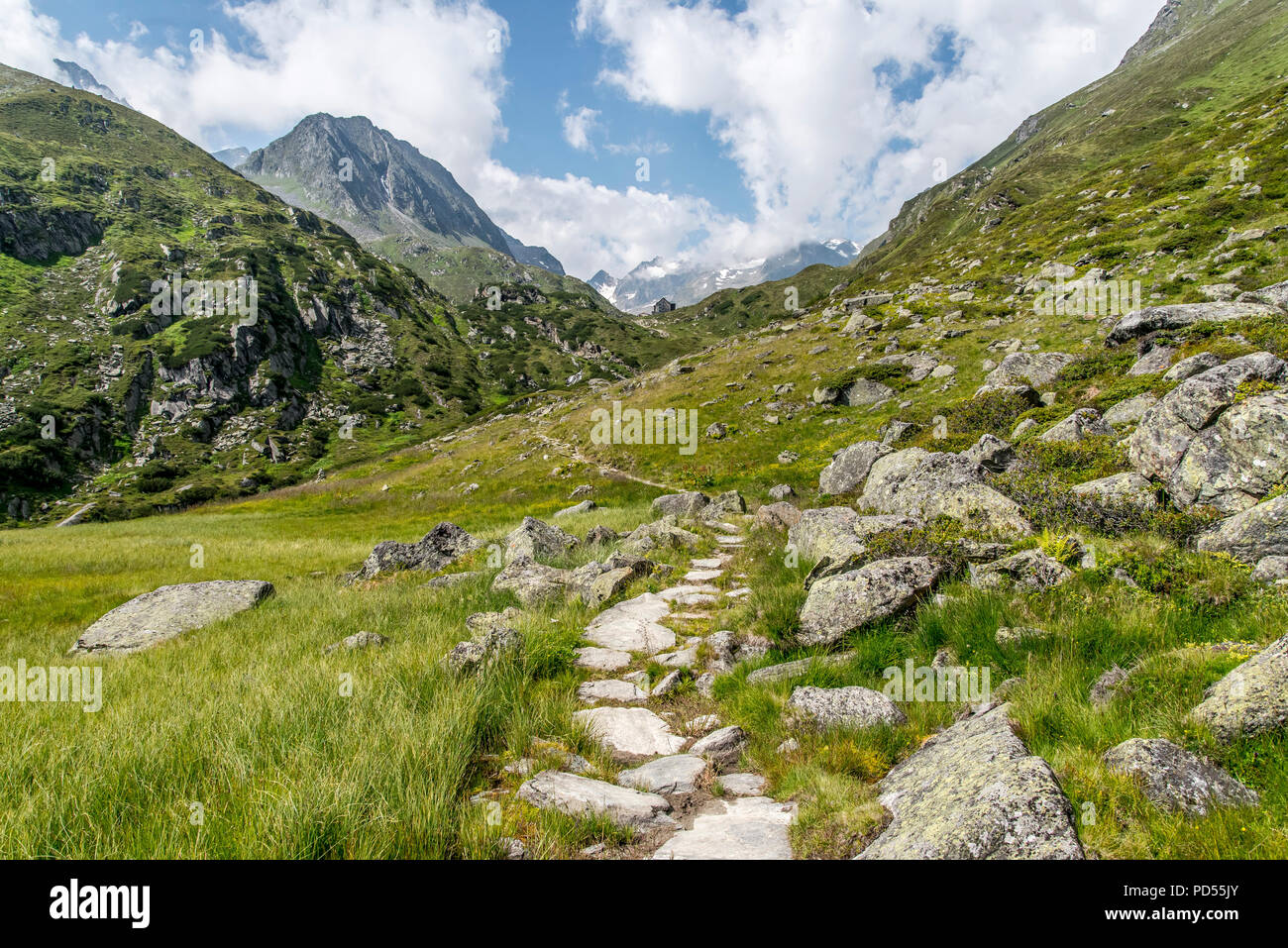 Franz Senn Hütte Hütte in den Stubaier Alpen der Österreichischen Tirol, benannt nach dem Gründer der verschiedenen Vereine. Stockfoto