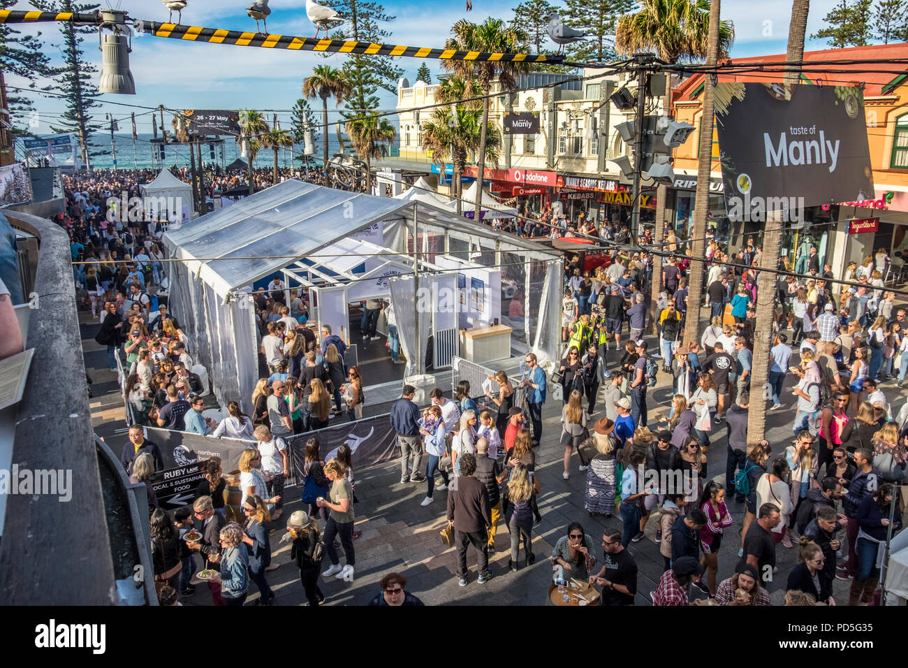 Manly Essen, Wein und und Nachhaltigkeit Festival (Geschmack von Manly), Northern Beaches, Sydney, NSW, Australien Stockfoto