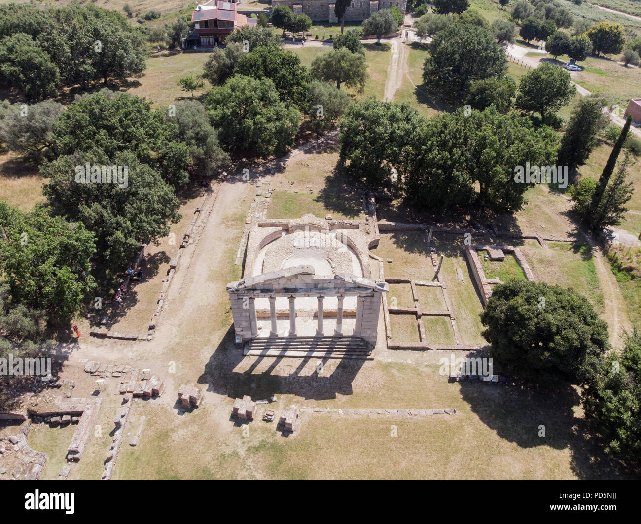 Apollonia war eine antike griechische Stadt am Ufer des Flusses Aous, dem heutigen Albanien. Apollonia wurde 588 v. Chr. von griechischen Kolonisten gegründet. Stockfoto