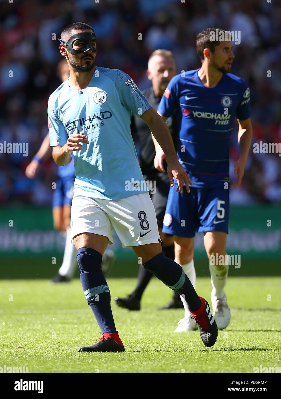 Ilkay Gundogan von Manchester City während der FA Community Shield Match zwischen Chelsea und Manchester City im Wembley Stadion in London. 05 Aug 2018 Stockfoto