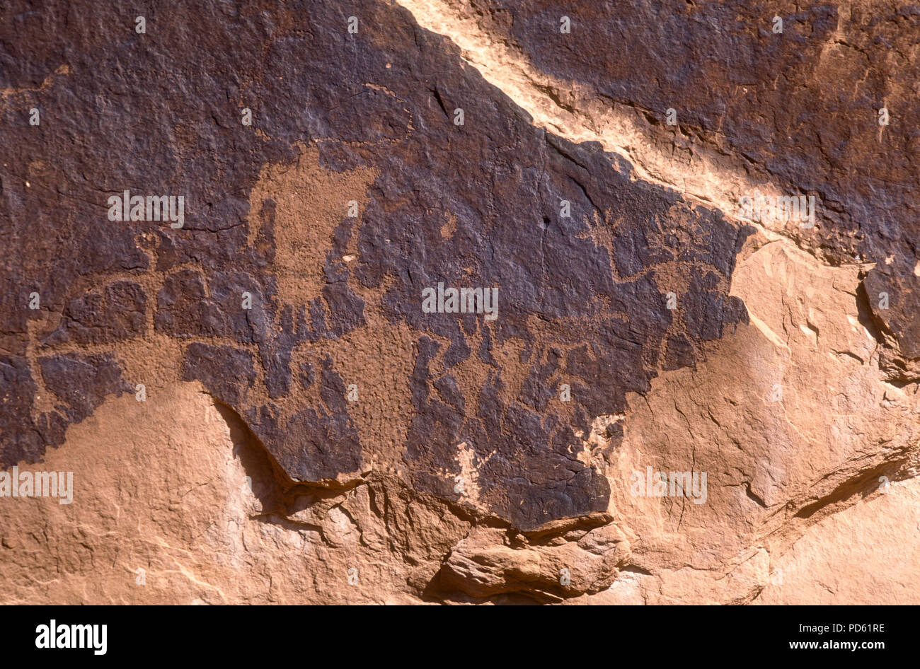 Utah, der Moabiter; Wüste; Landschaften; Native American Art; Petroglyph; Stockfoto