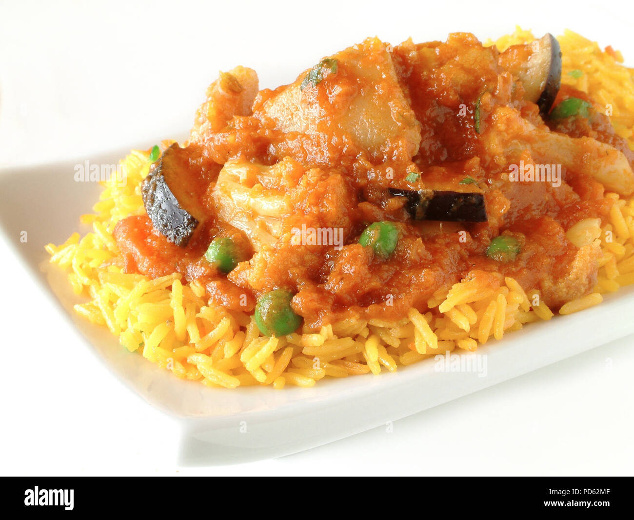 Vergoldet, traditionelle indische Mahlzeit curry Stockfoto