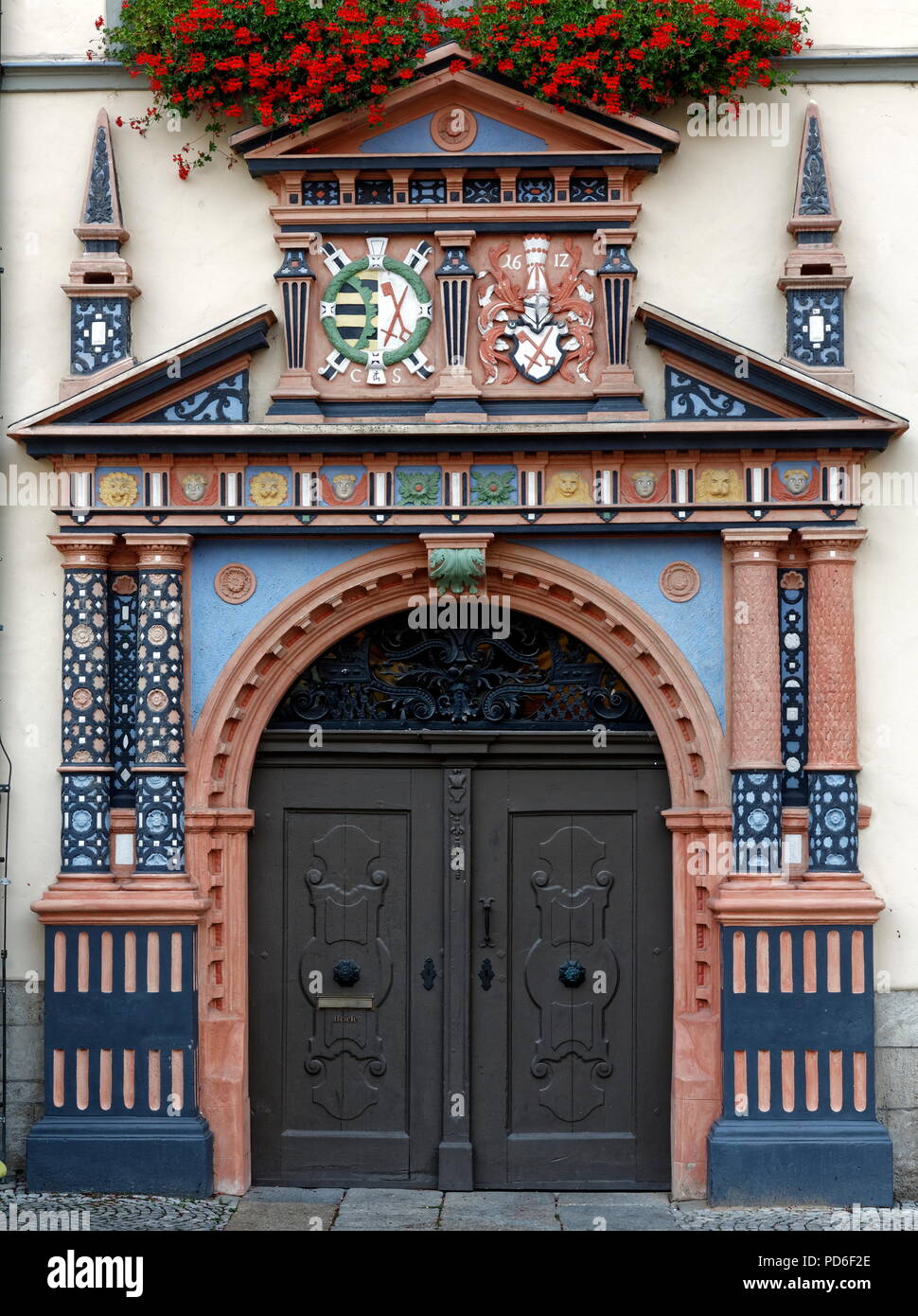 Hauptportal des Rathauses von Conrad Steiner 1612 Stockfoto