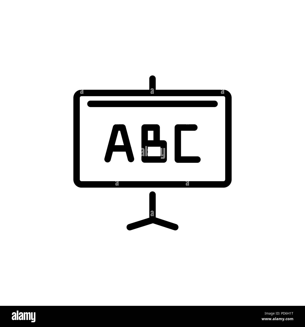 ABC-Symbol Alphabet einfache Flat Style outline Abbildung. Stock Vektor