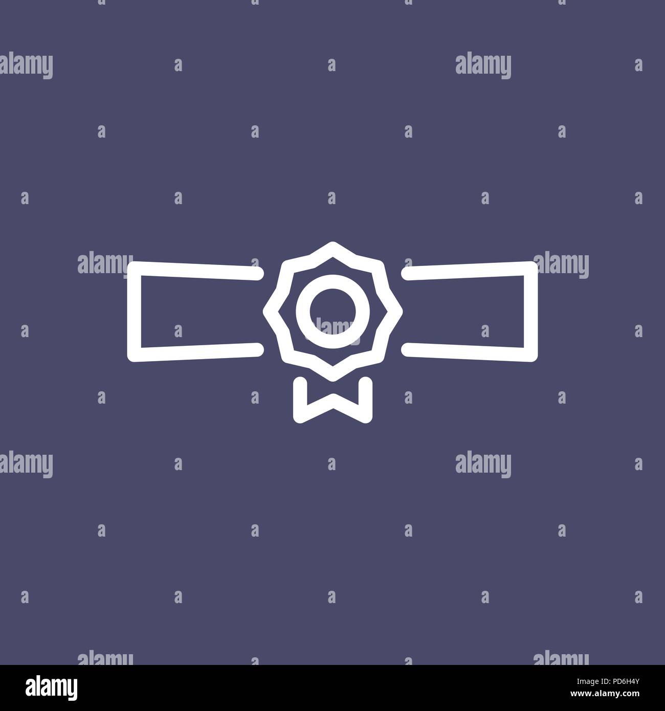 Abschluss Diplom Symbol einfache Flat Style outline Abbildung. Stock Vektor