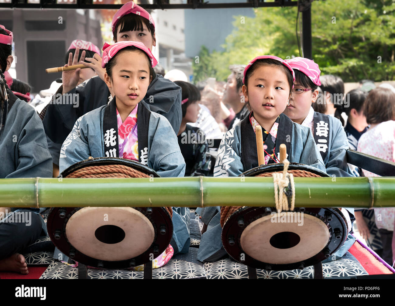 Japan, Insel Honshu, Kanto, Tokio, die Sanja matsuri. Stockfoto