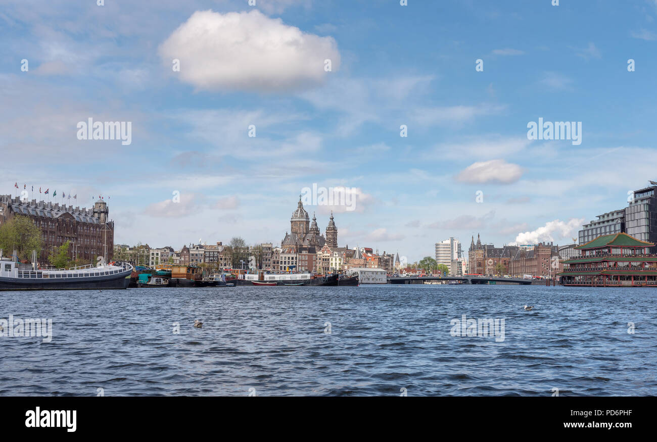 Amsterdam historische Skyline Stockfoto