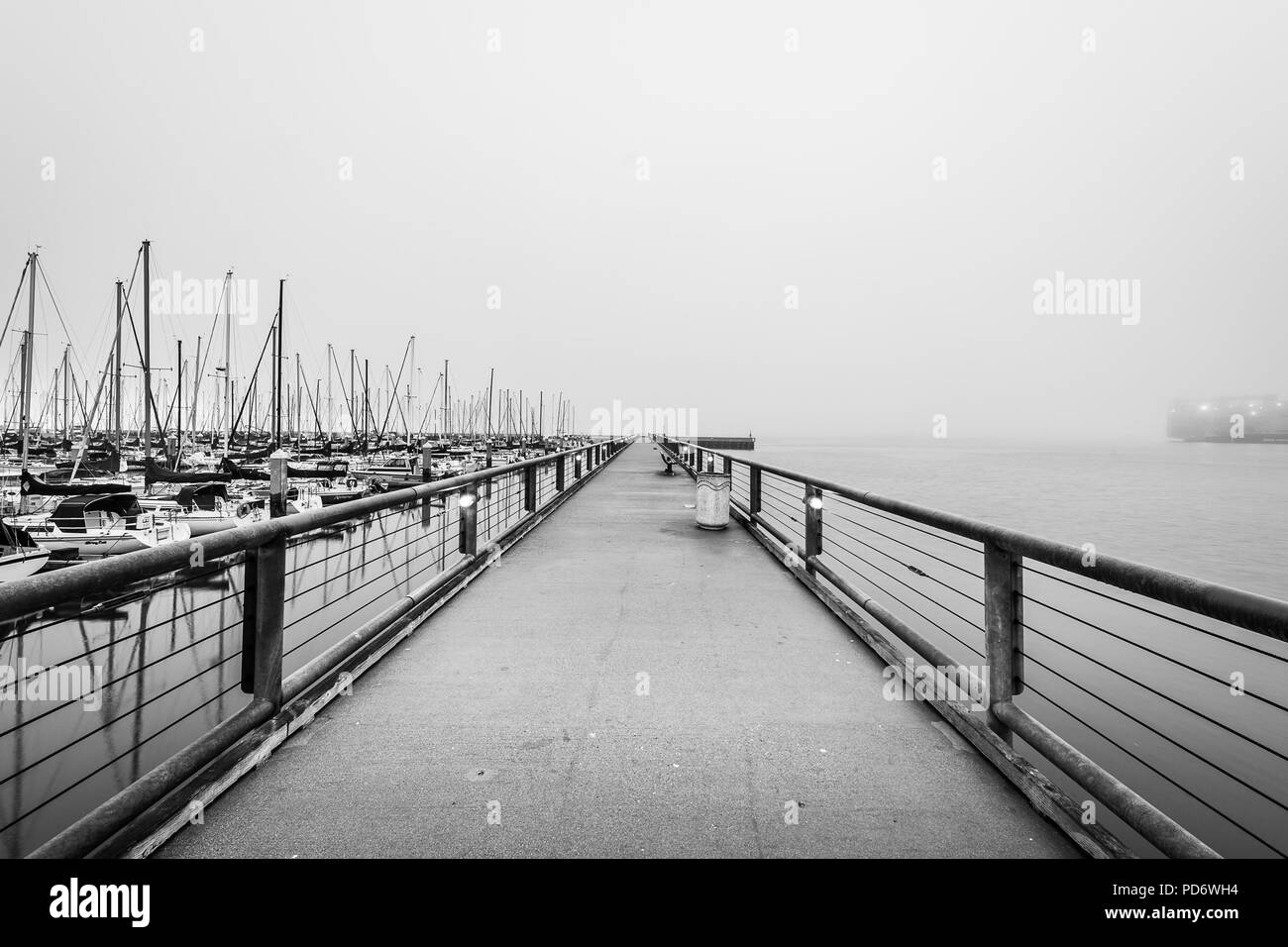 Riesen Promenade abgedeckt im Nebel Stockfoto