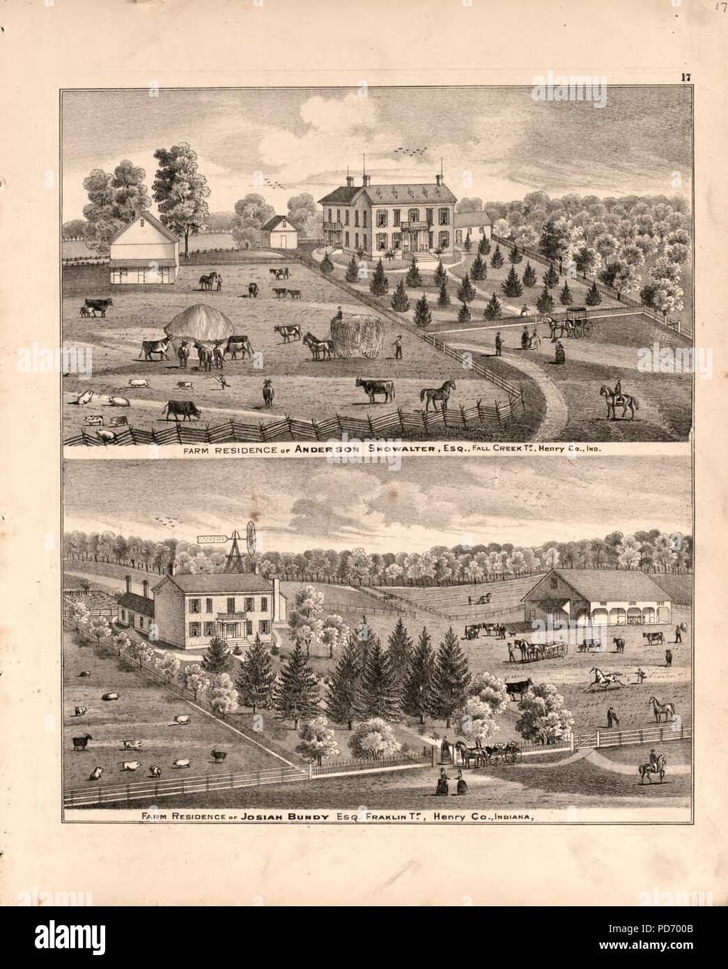 Eine illustrierte historische Atlas von Henry Co., Indiana Stockfoto