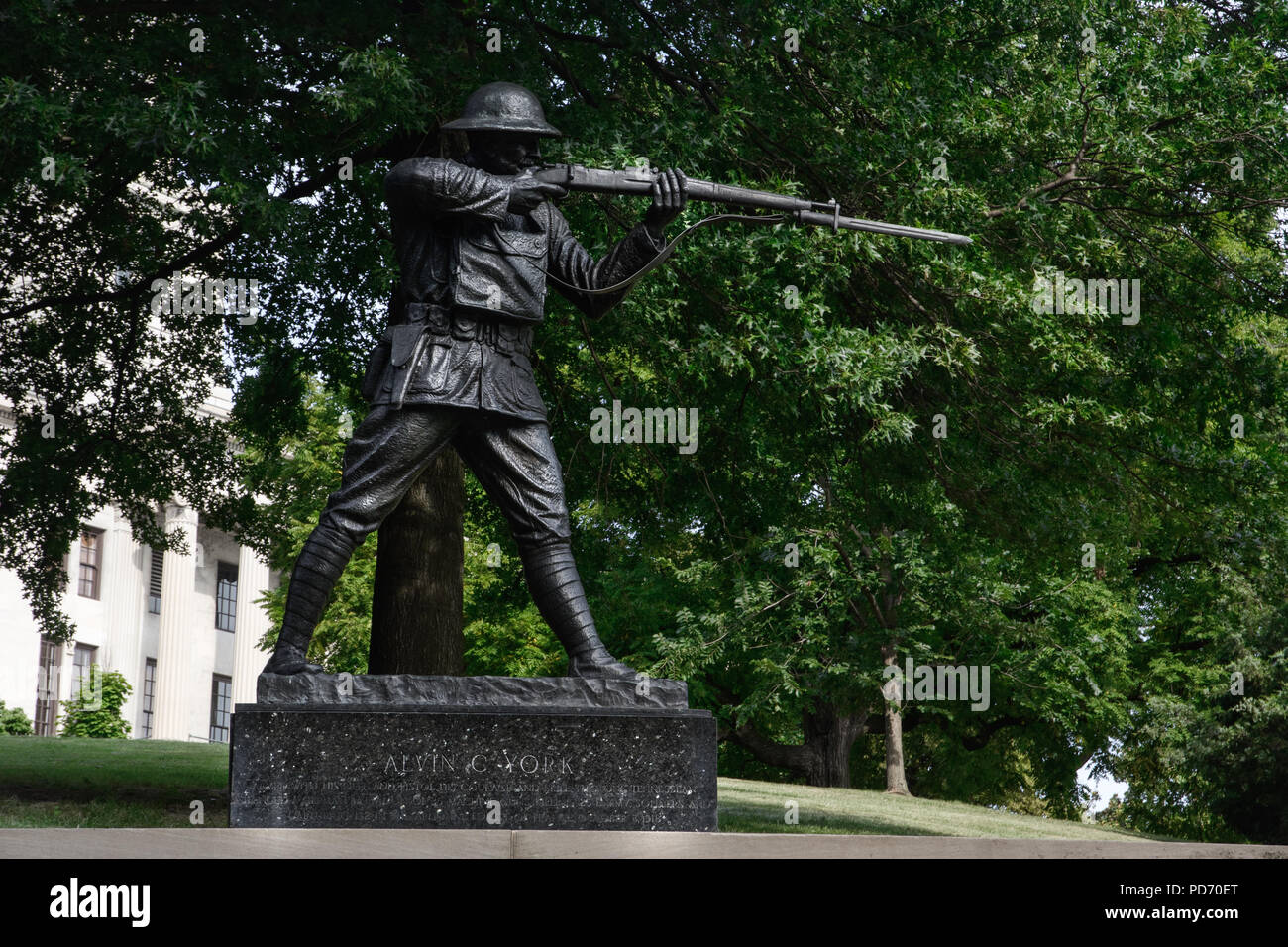 Der Alvin C. York Denkmal an der südöstlichen Ecke des State Capitol gründen, Nashville, Tennessee, USA Stockfoto