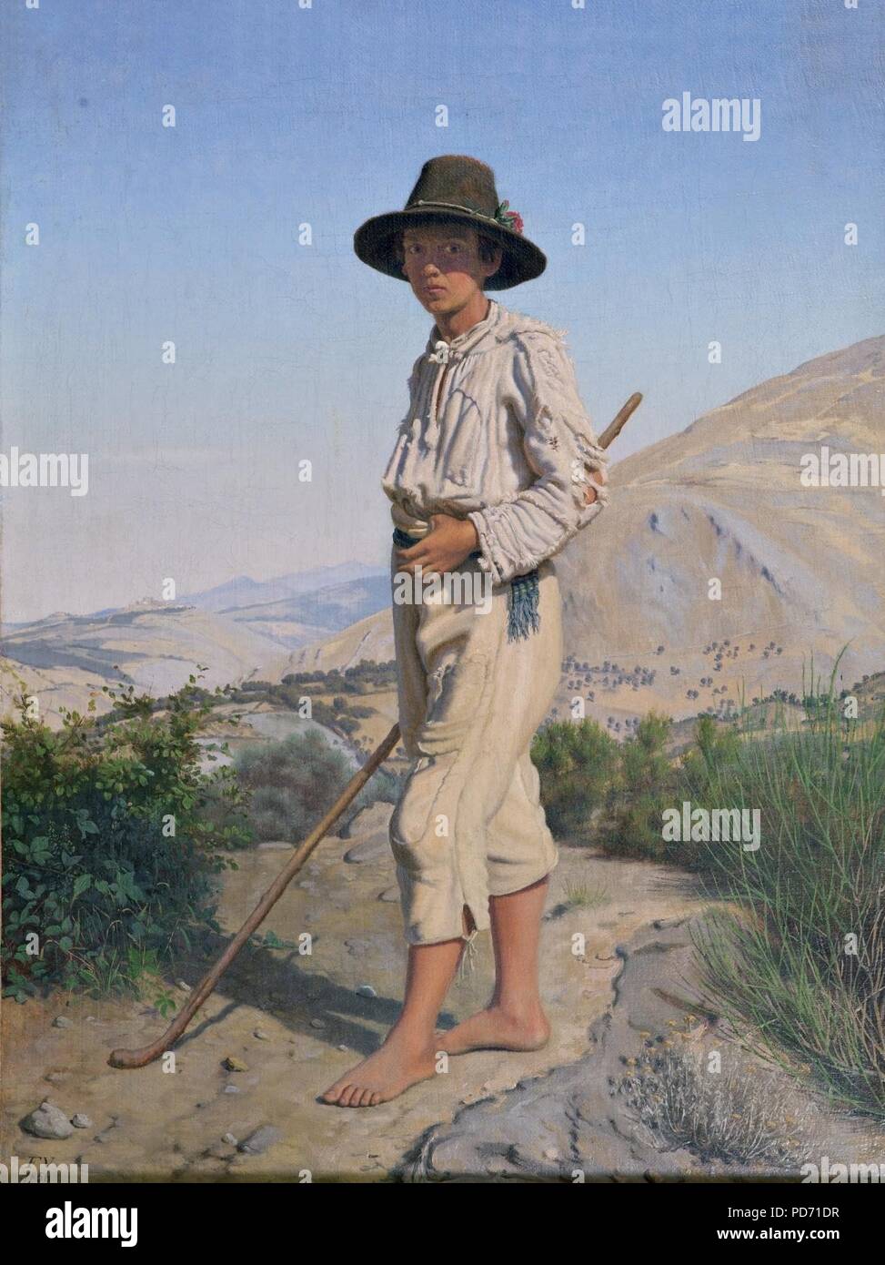 Eine italienische Hirtenjunge, von Frederik vermehren. Stockfoto