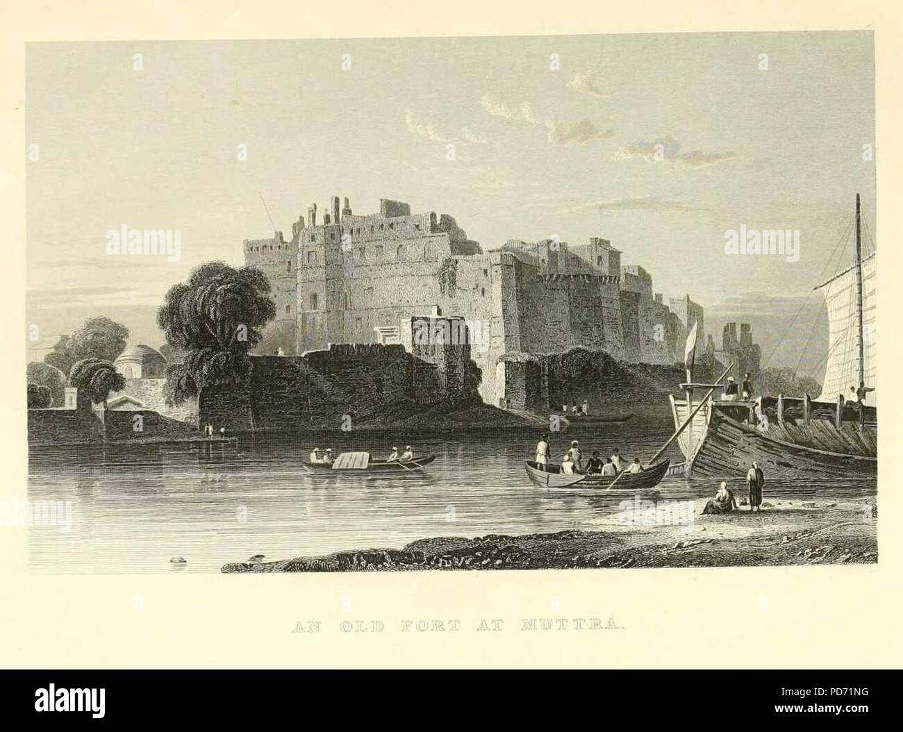 Eine alte Festung in Muttra, 'von Vol.3 der "Indian empire" von Robert Montgomery Martin, c 1860. Stockfoto