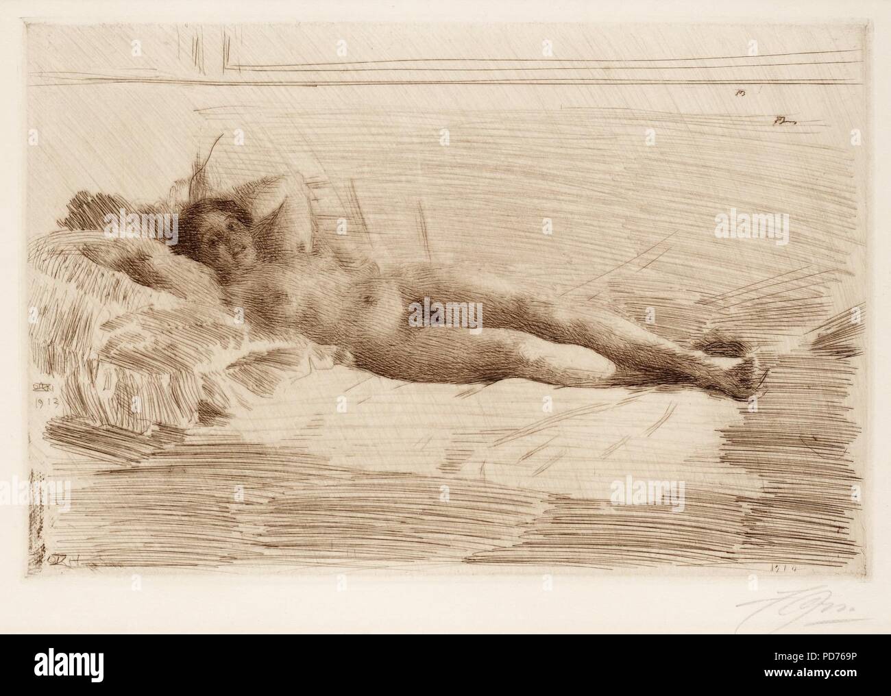 Anders Zorn - Elin (Radierung) 1914. Stockfoto