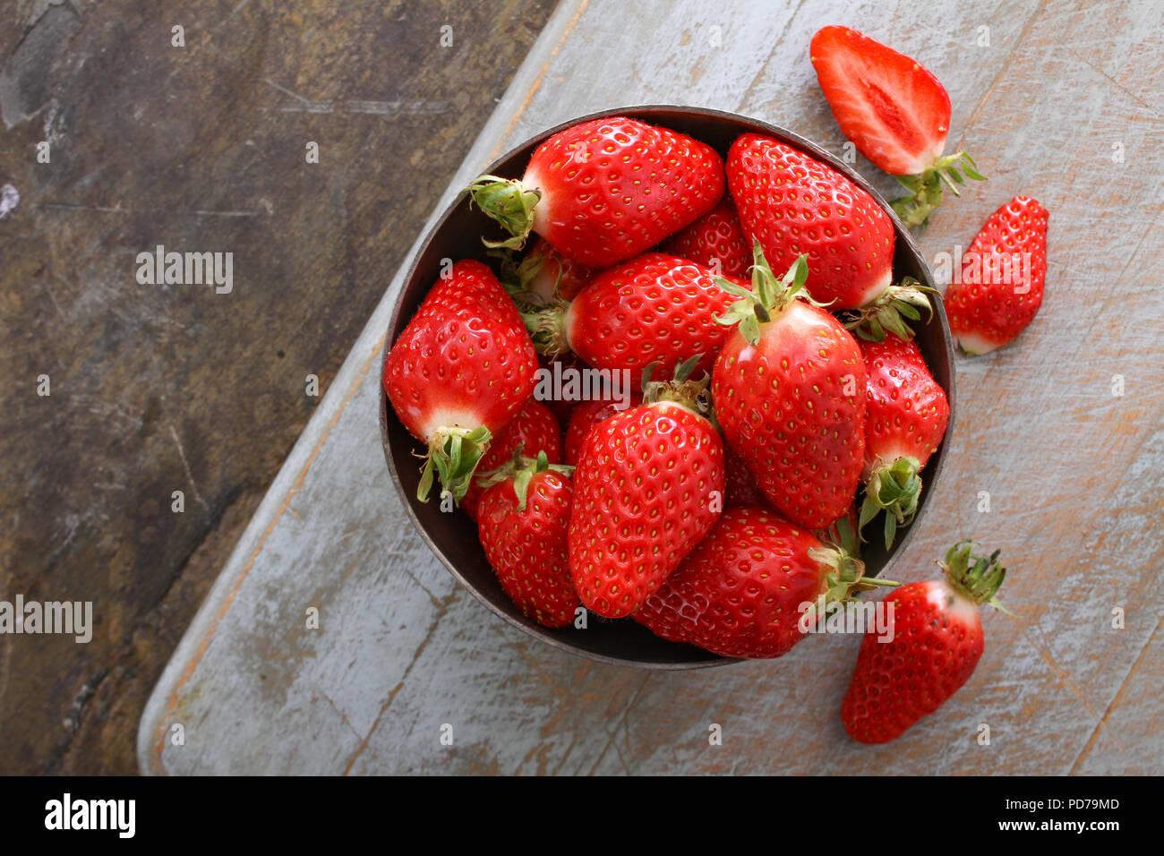 frisches Obst Erdbeeren Stockfoto