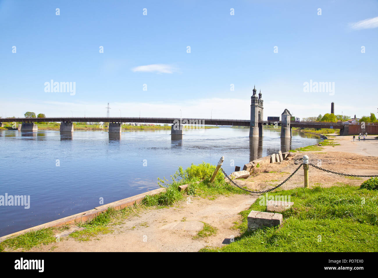 Die Brücke der Königin Louise grenzüberschreitende Straßenbrücke über die Memel, die Verbindung der Ostpreussischen (Kaliningrader Gebiet der Russischen Föderation) und Panemu Stockfoto