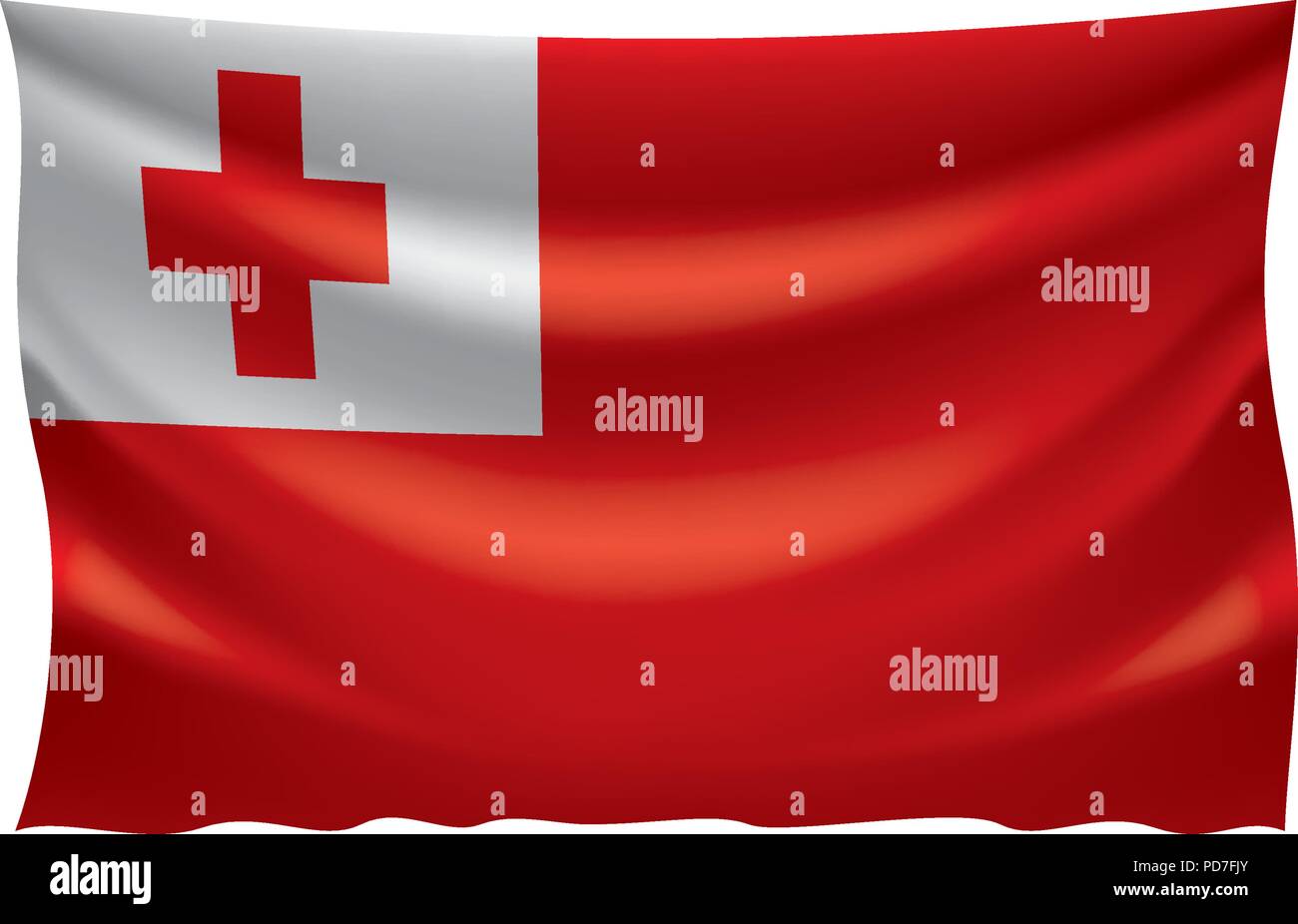 Tonga Flagge, Vektor, Abbildung Stock Vektor