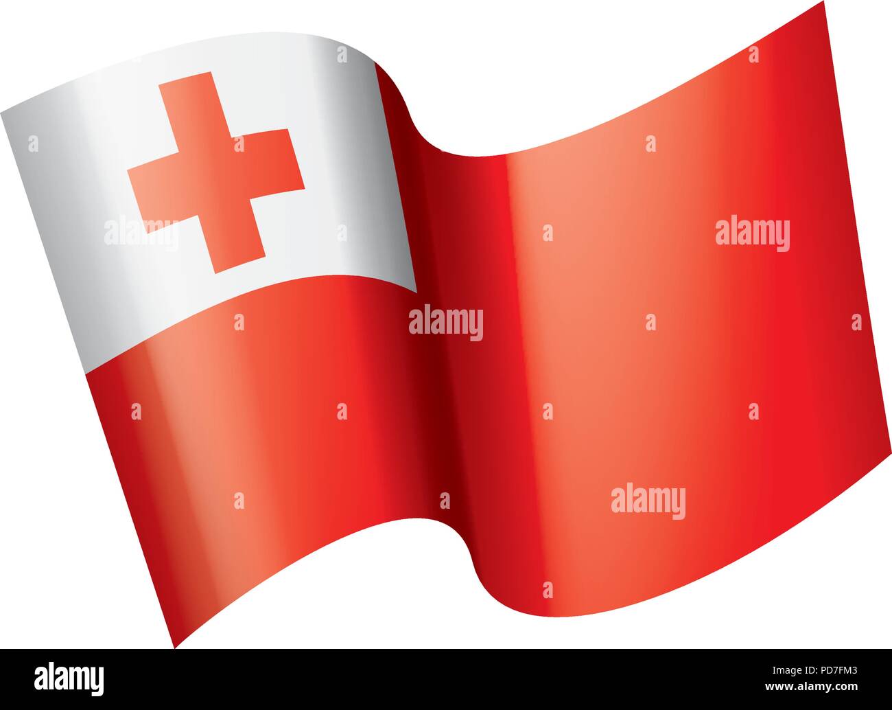 Tonga Flagge, Vektor, Abbildung Stock Vektor