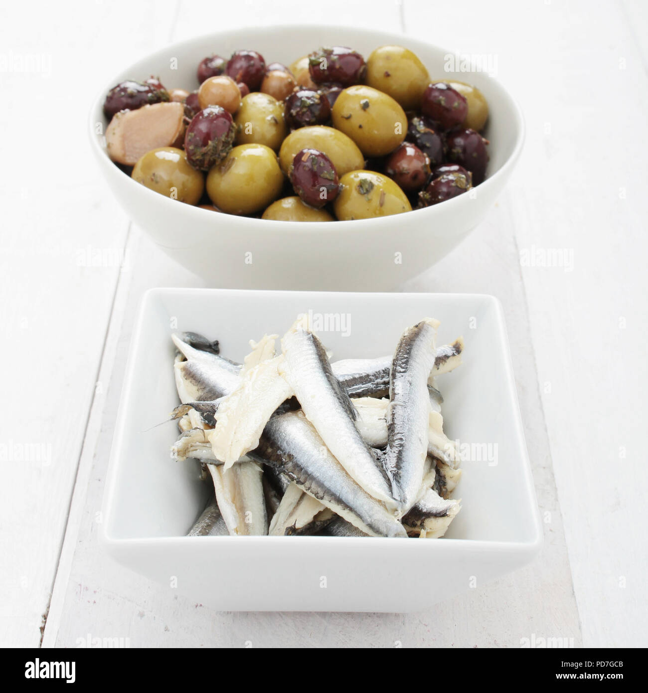 Gesunde finger food antipasta Tapas Auswahl Stockfoto