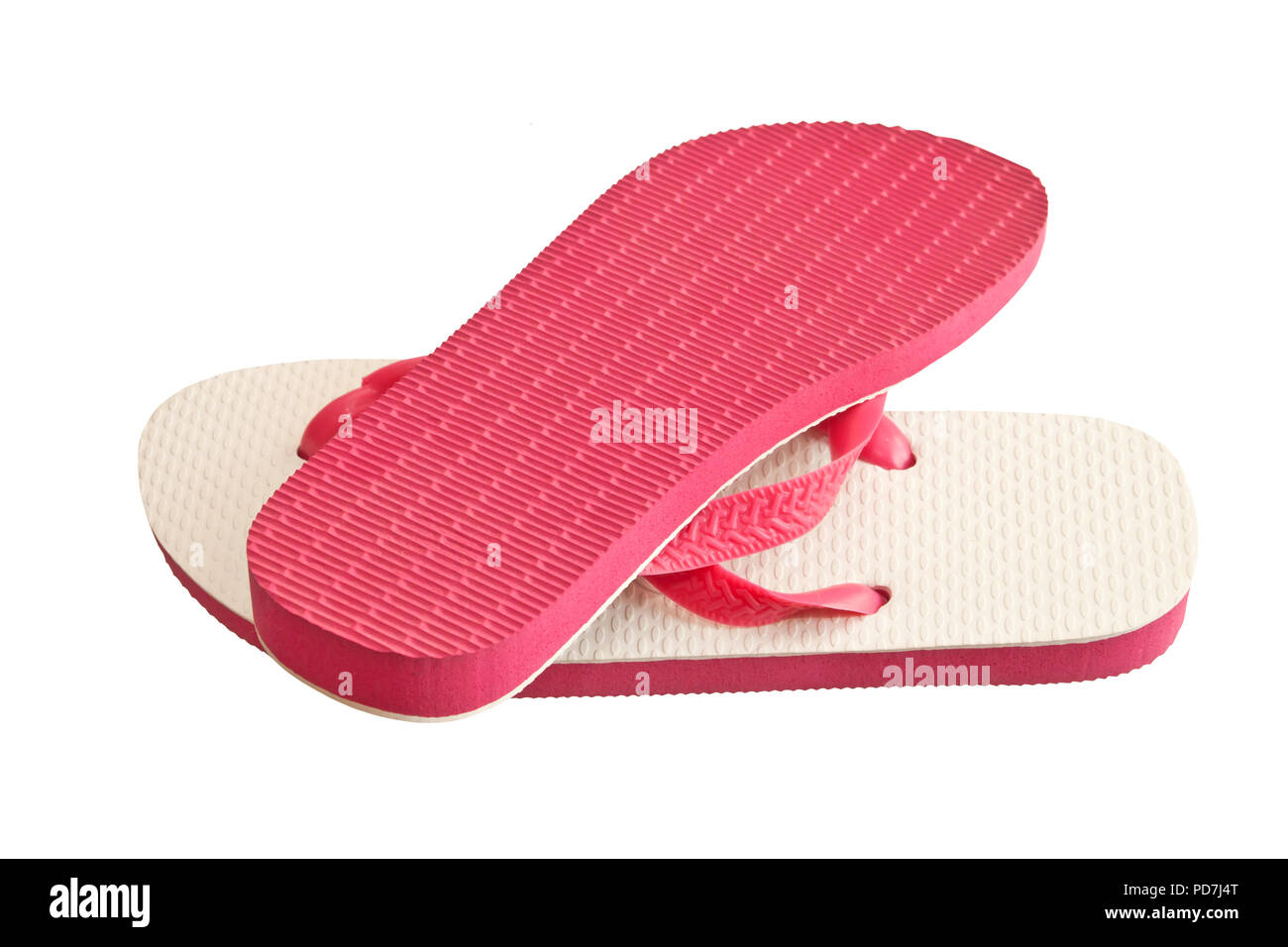 Paar Flip-flops isoliert auf weißem Hintergrund Stockfoto