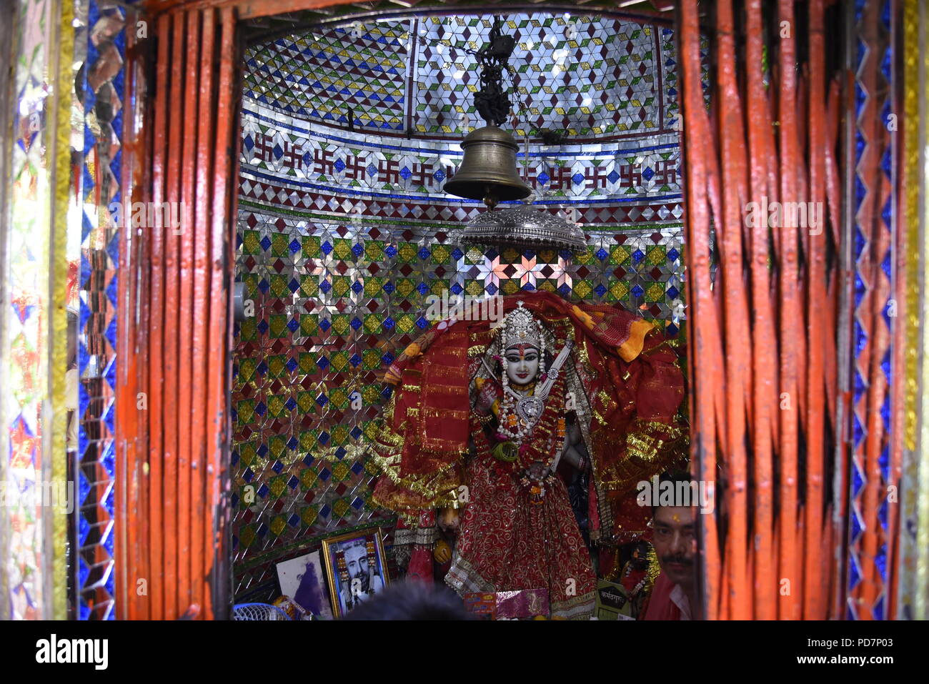 Die Statue von Garjiya Devi an Garjiya Devi Tempel, Ramnagar in der Garjiya Dorf in der Nähe von Ramnagar, Uttarakhand, Indien Stockfoto