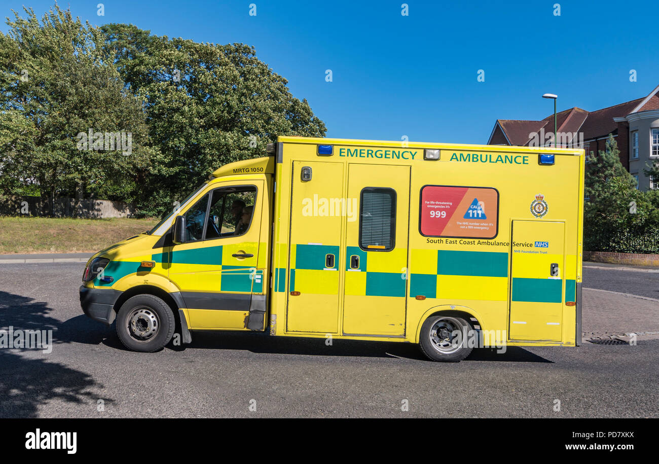 Süd-ost-Küste NHS Rettungsdienst Rettungswagen in West Sussex, England, UK. Stockfoto