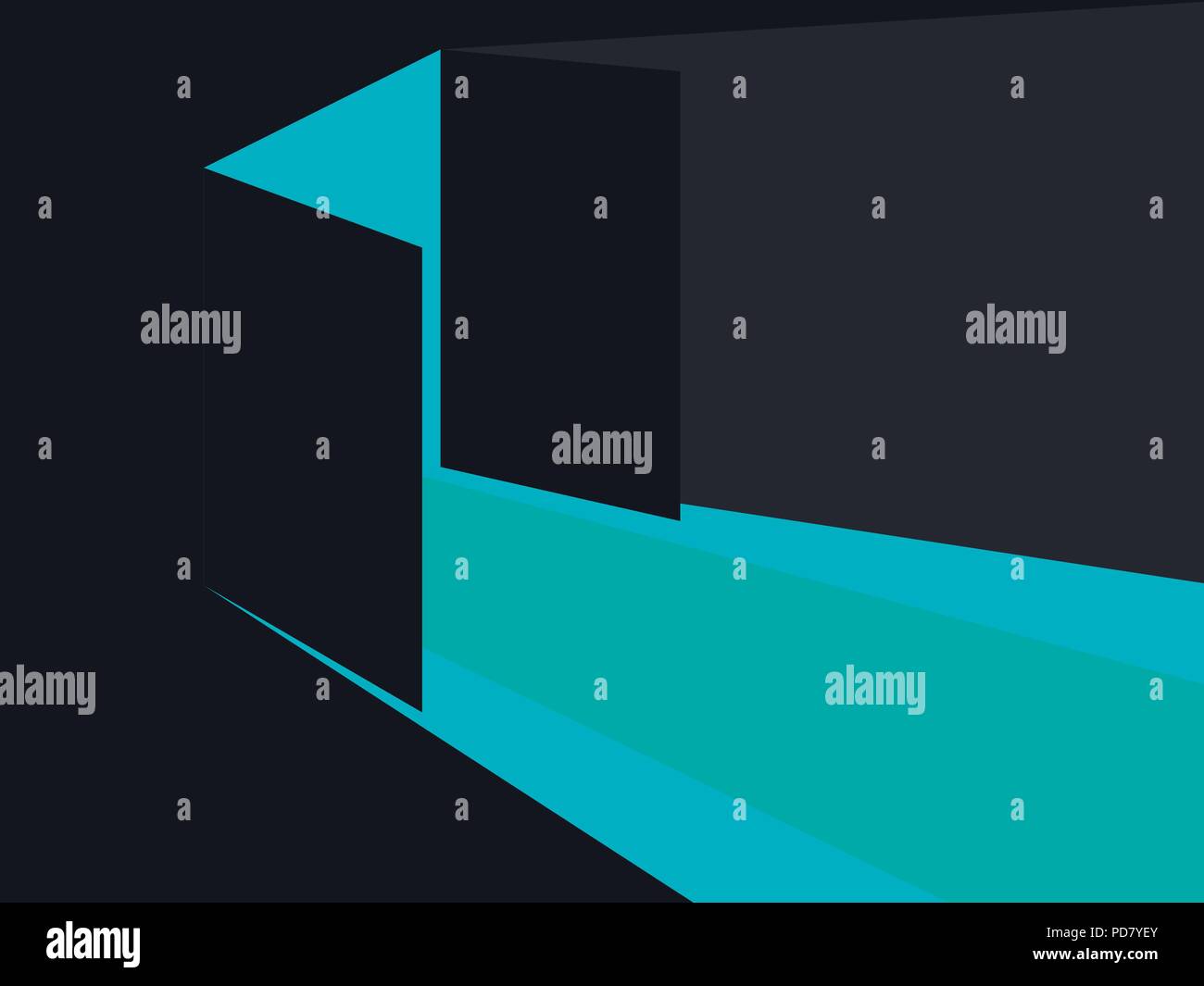 Licht aus der geöffneten Tür. Blau leuchtet. Vector Illustration Stock Vektor