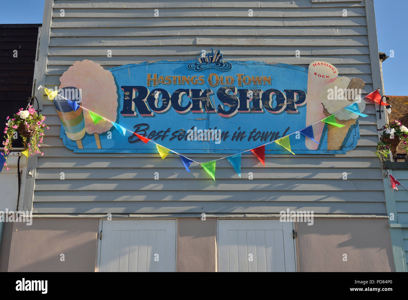 Altstadt von Hastings Rock Shop, East Sussex, England, Großbritannien Stockfoto