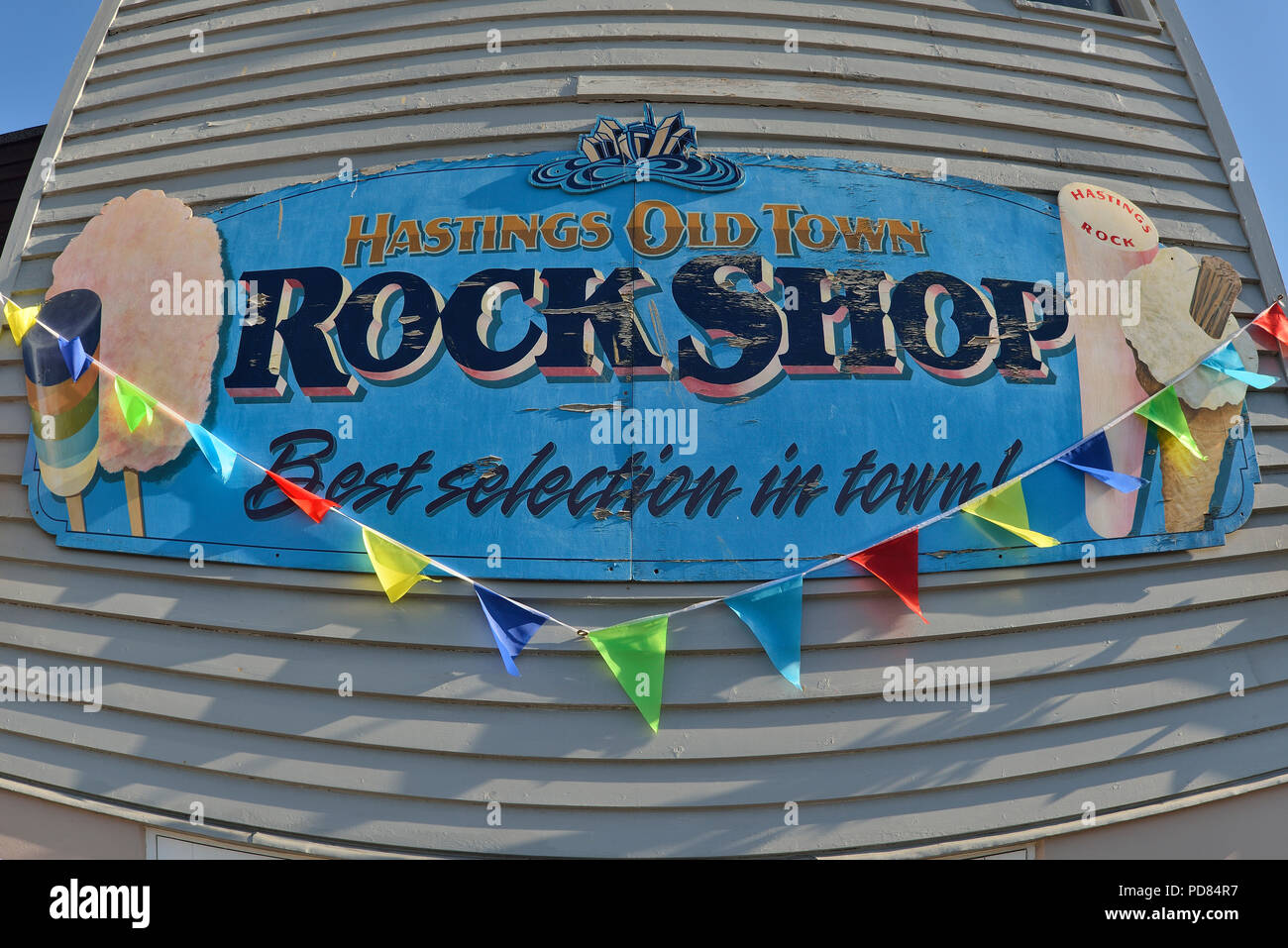 Altstadt von Hastings Rock Shop, East Sussex, England, Großbritannien Stockfoto