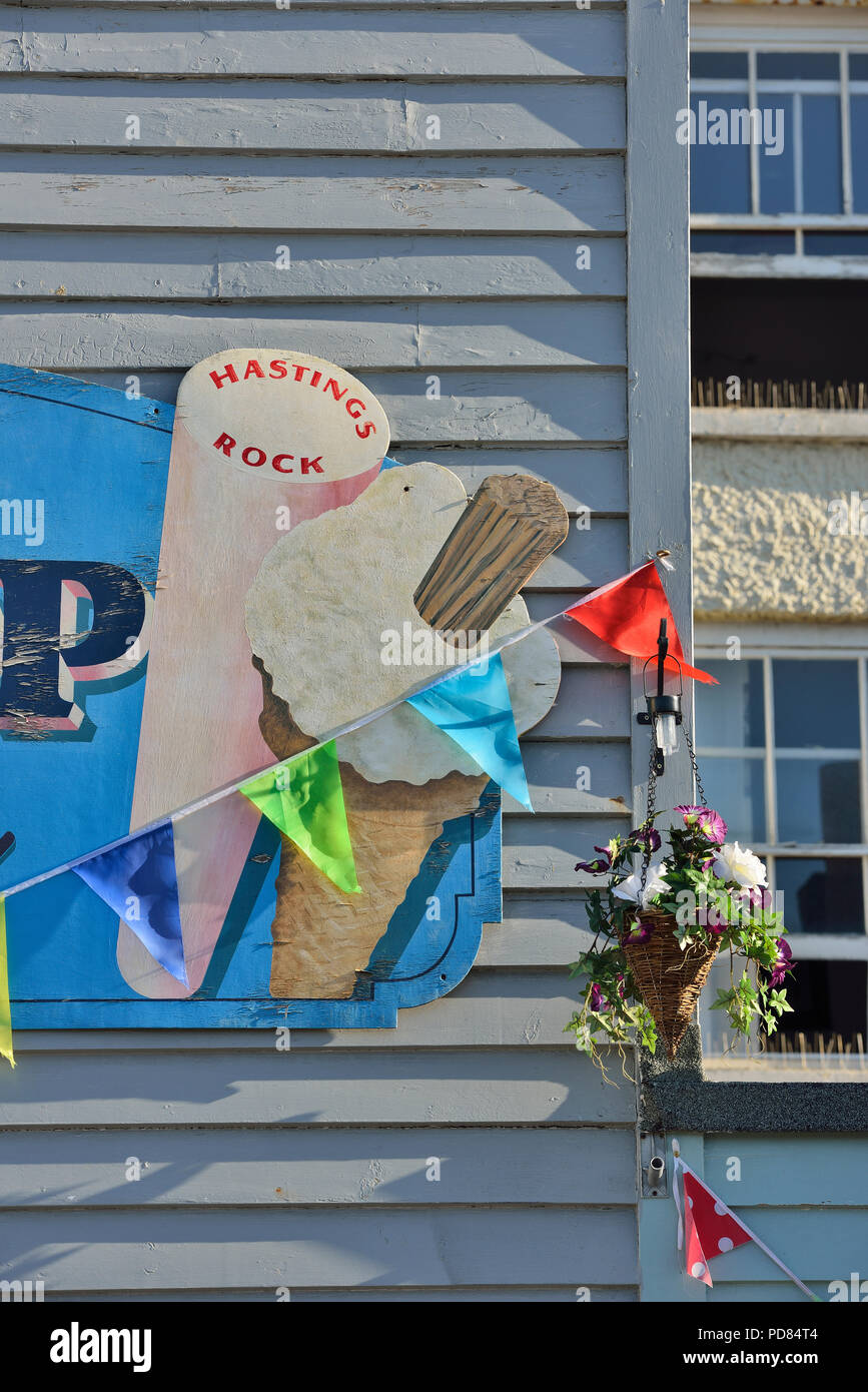 Eis und Meer Rock Shop, Altstadt, Hastings, East Sussex, England, Großbritannien Stockfoto