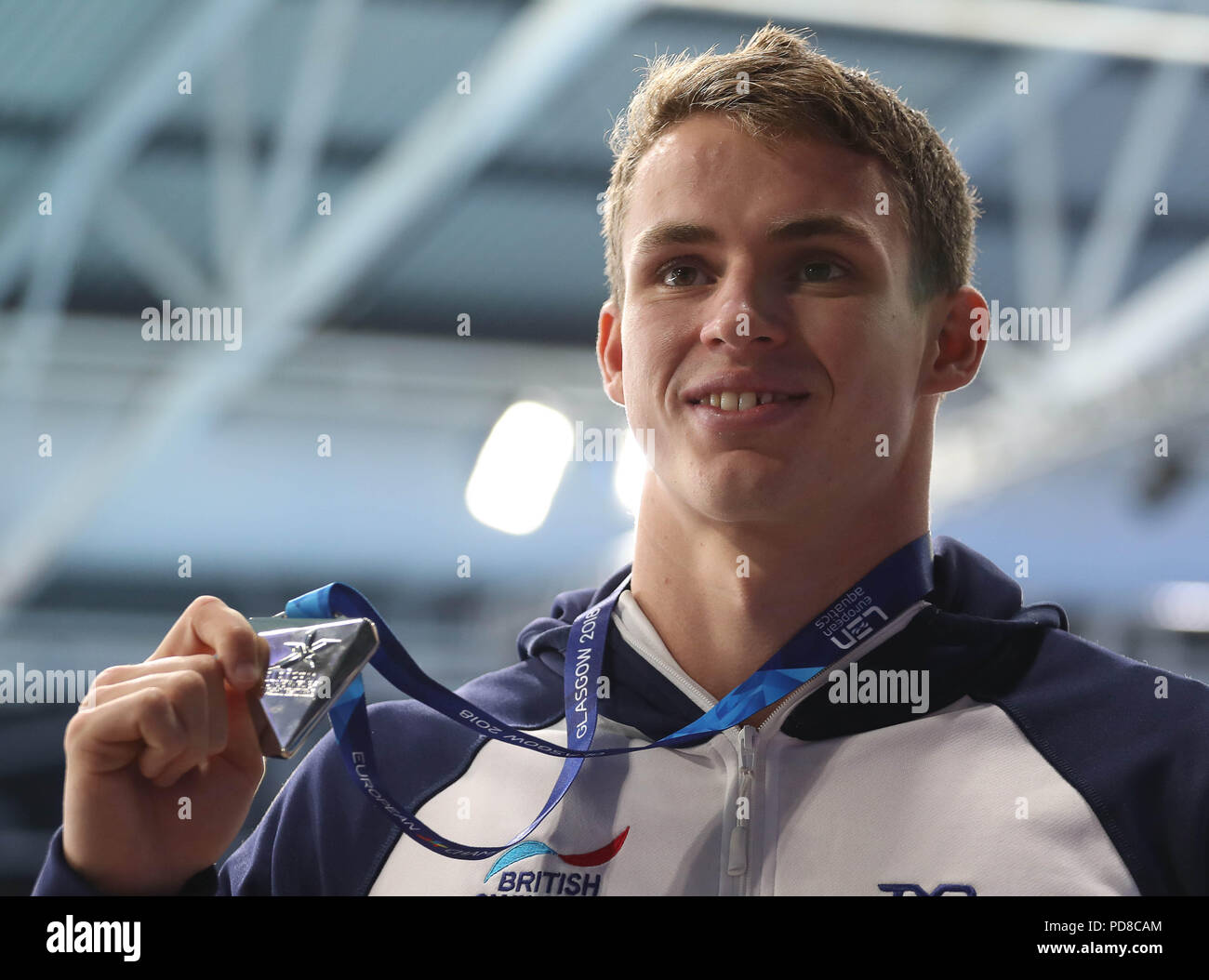 Glasgow, UK. 7. August 2018. Benjamin Poud (große Bretain) während des Schwimmen Europameisterschaften Glasgow 2018, in Tollcross International Swimming Centre in Glasgow, Großbritannien, Tag 6, am 7. August 2018 - Foto Laurent Lairys/DPPI Credit: Laurent Lairys/Agence Locevaphotos/Alamy leben Nachrichten Stockfoto