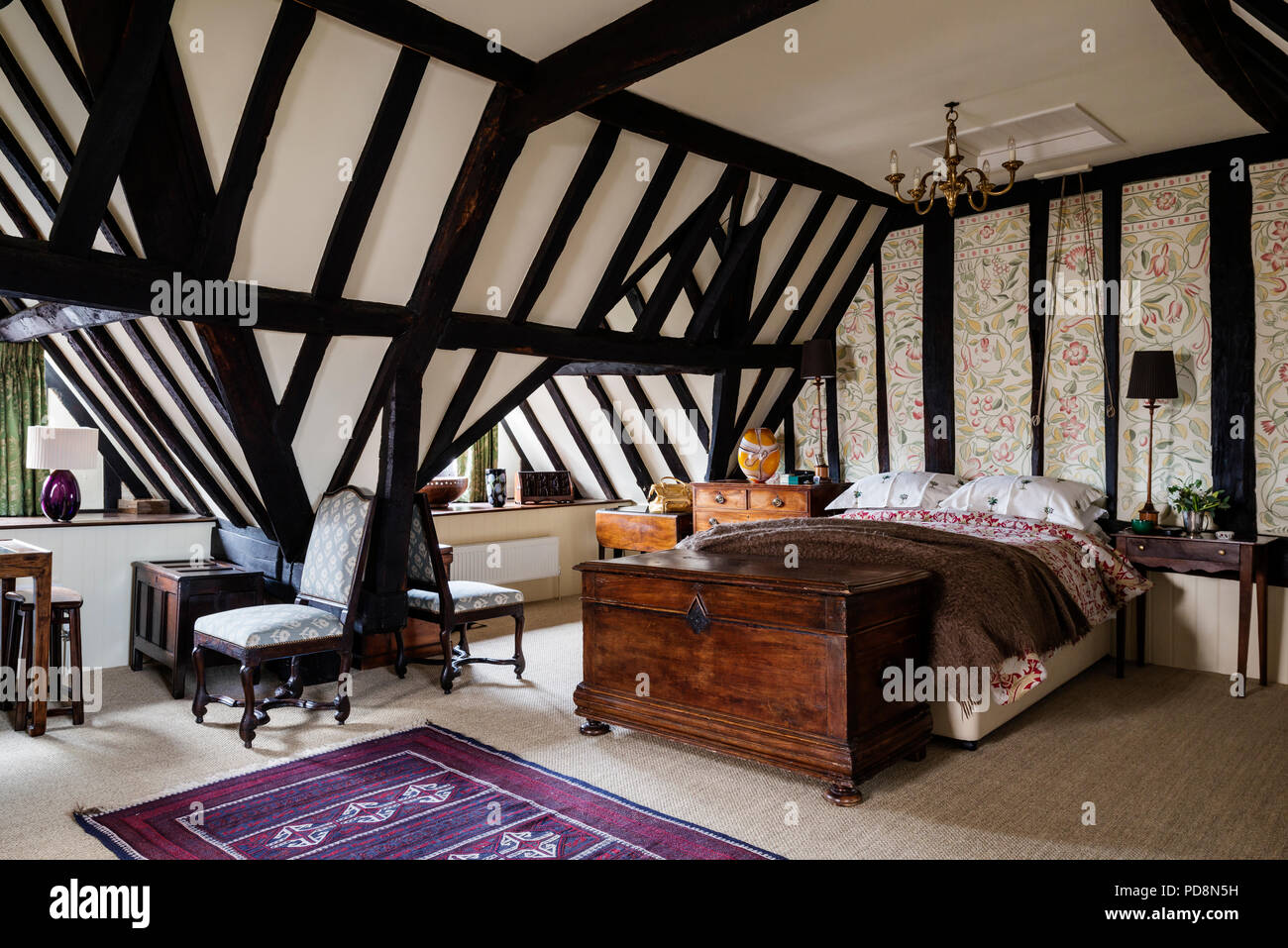 Tudor Style Interior Stockfotos Tudor Style Interior
