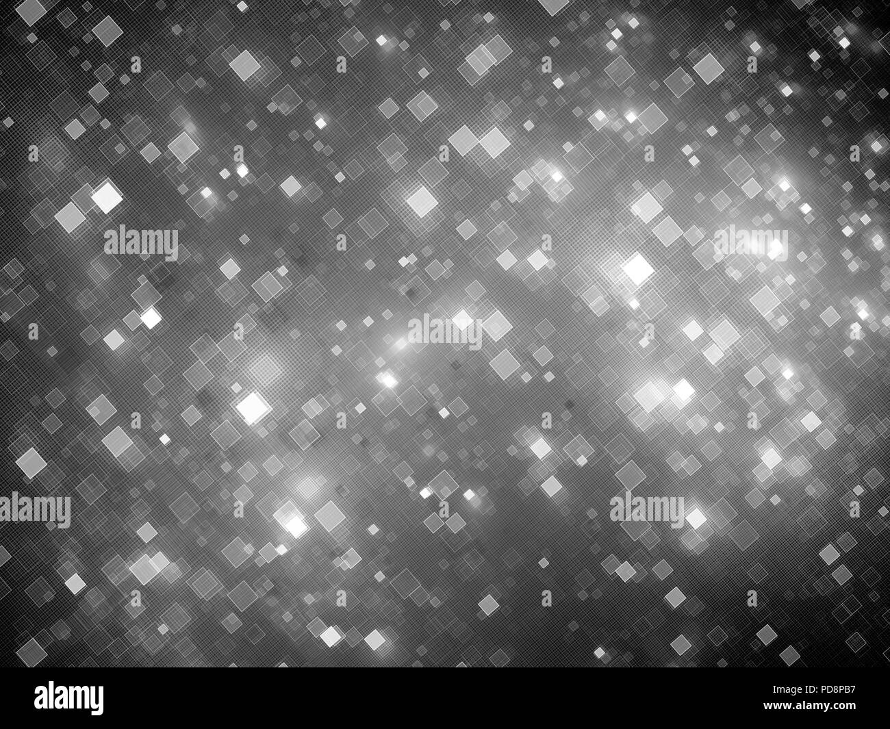 Glühende großes Quadrat fraktal, computer-generierte Zusammenfassung Hintergrund Stockfoto