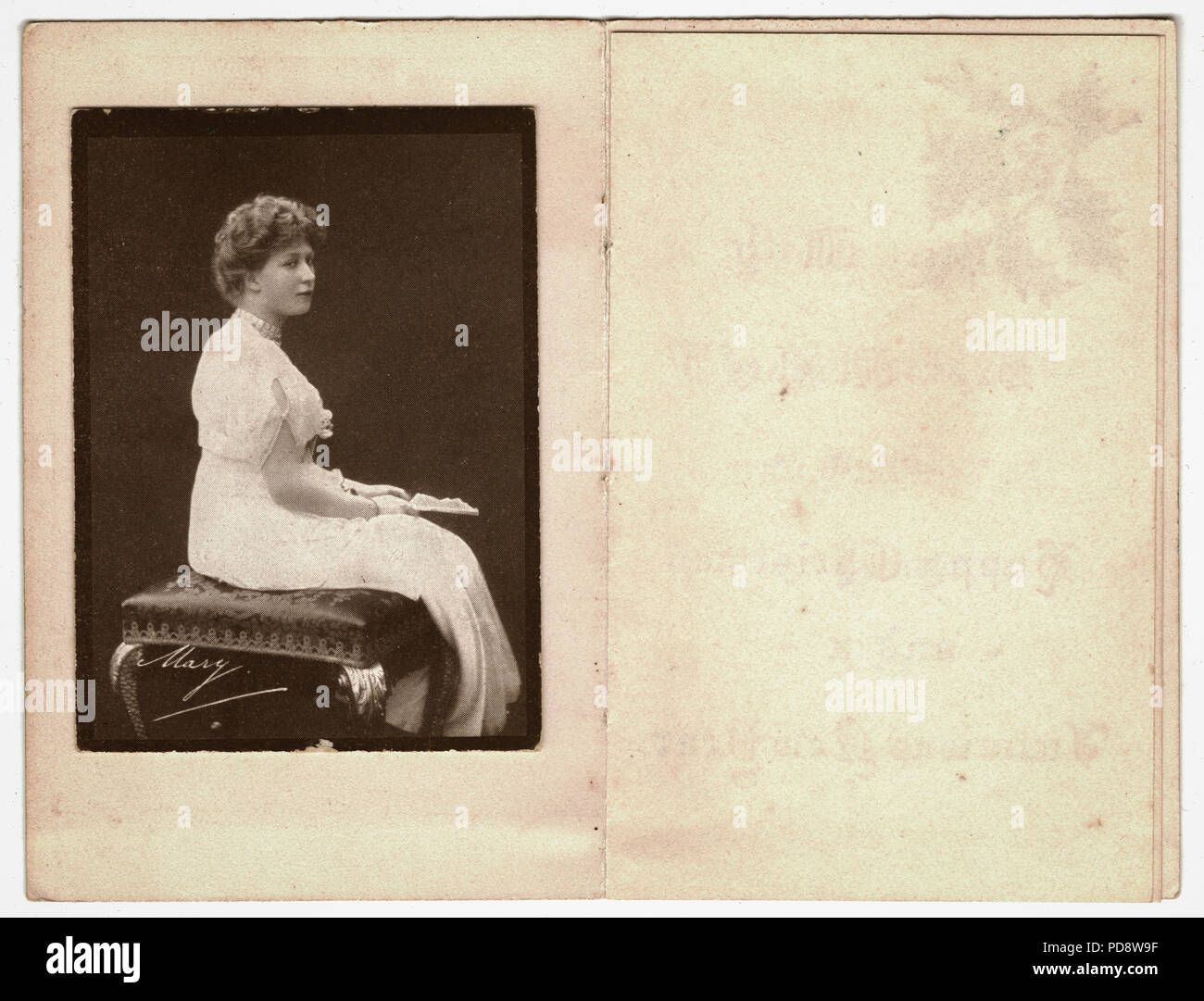 Ww1, Prinzessin Maria, Karte, die die Truppen ein frohes neues Jahr, 1914 Stockfoto