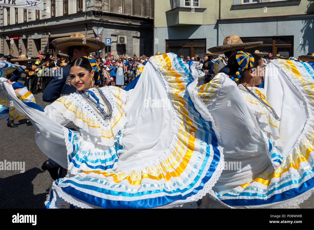 Die 55. Kulturwoche der Beskidy Highlanders 29.07 - 06.08.2018 . Team aus Mexiko Stockfoto