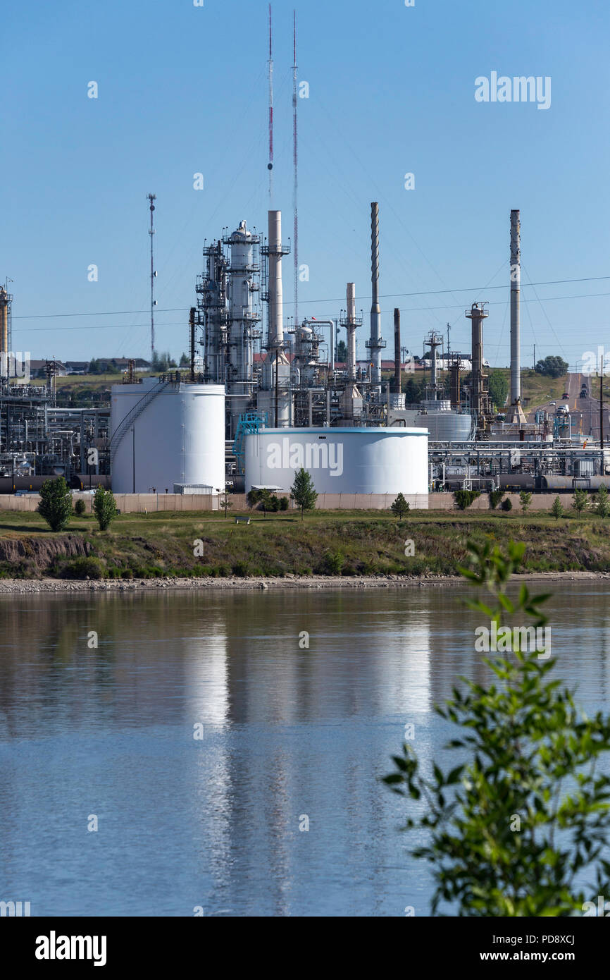 Calumet Montana Raffination auf dem Missouri River in Great Falls, Montana, USA Stockfoto
