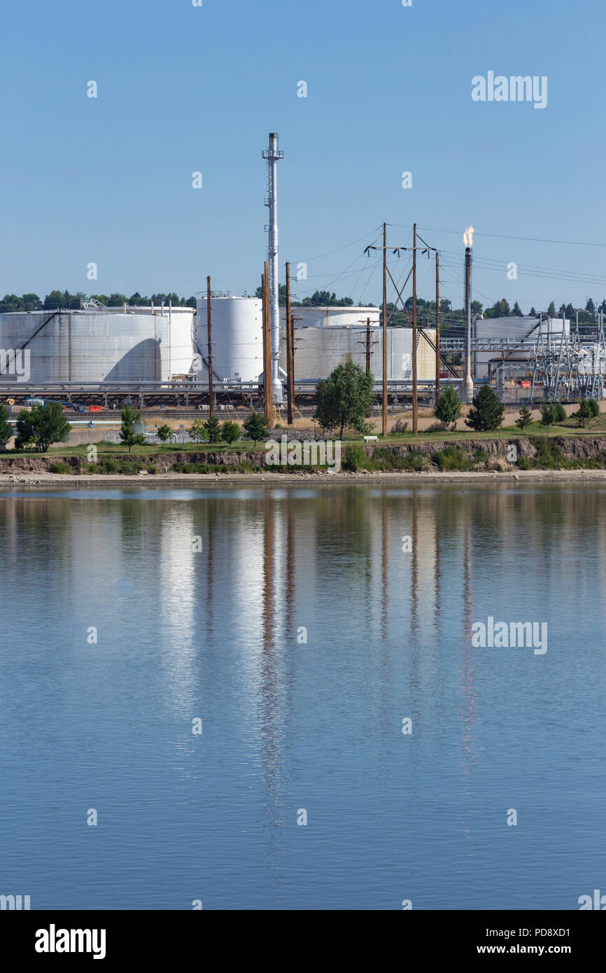 Calumet Montana Raffination auf dem Missouri River in Great Falls, Montana, USA Stockfoto