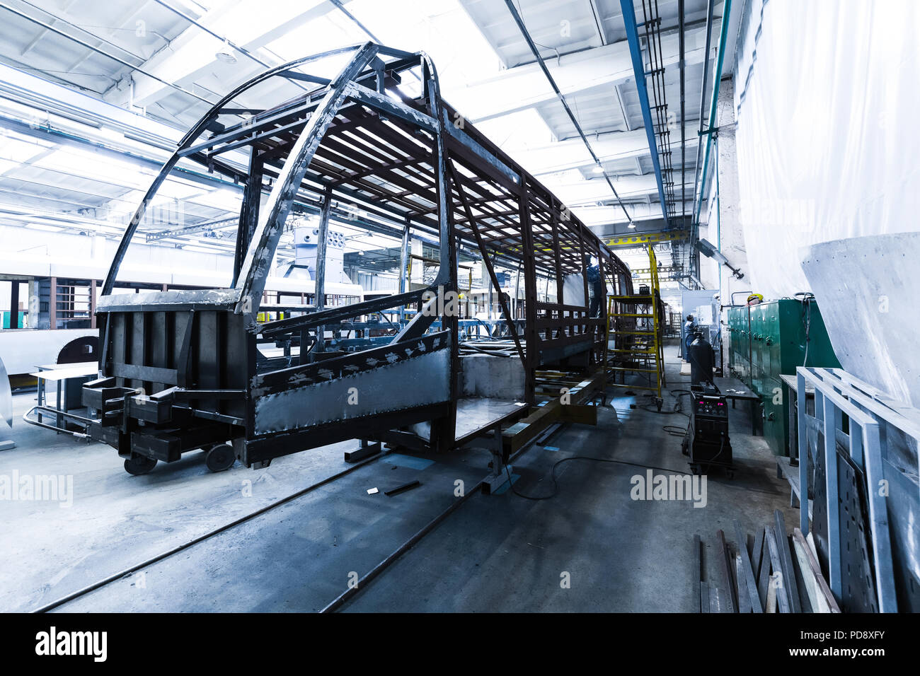 Straßenbahn-Herstellung Stockfoto