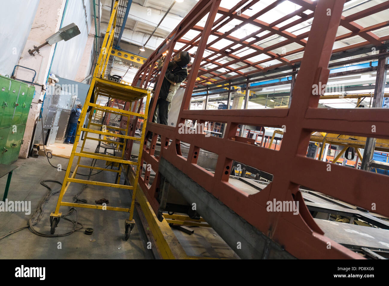 Straßenbahn-Herstellung Stockfoto