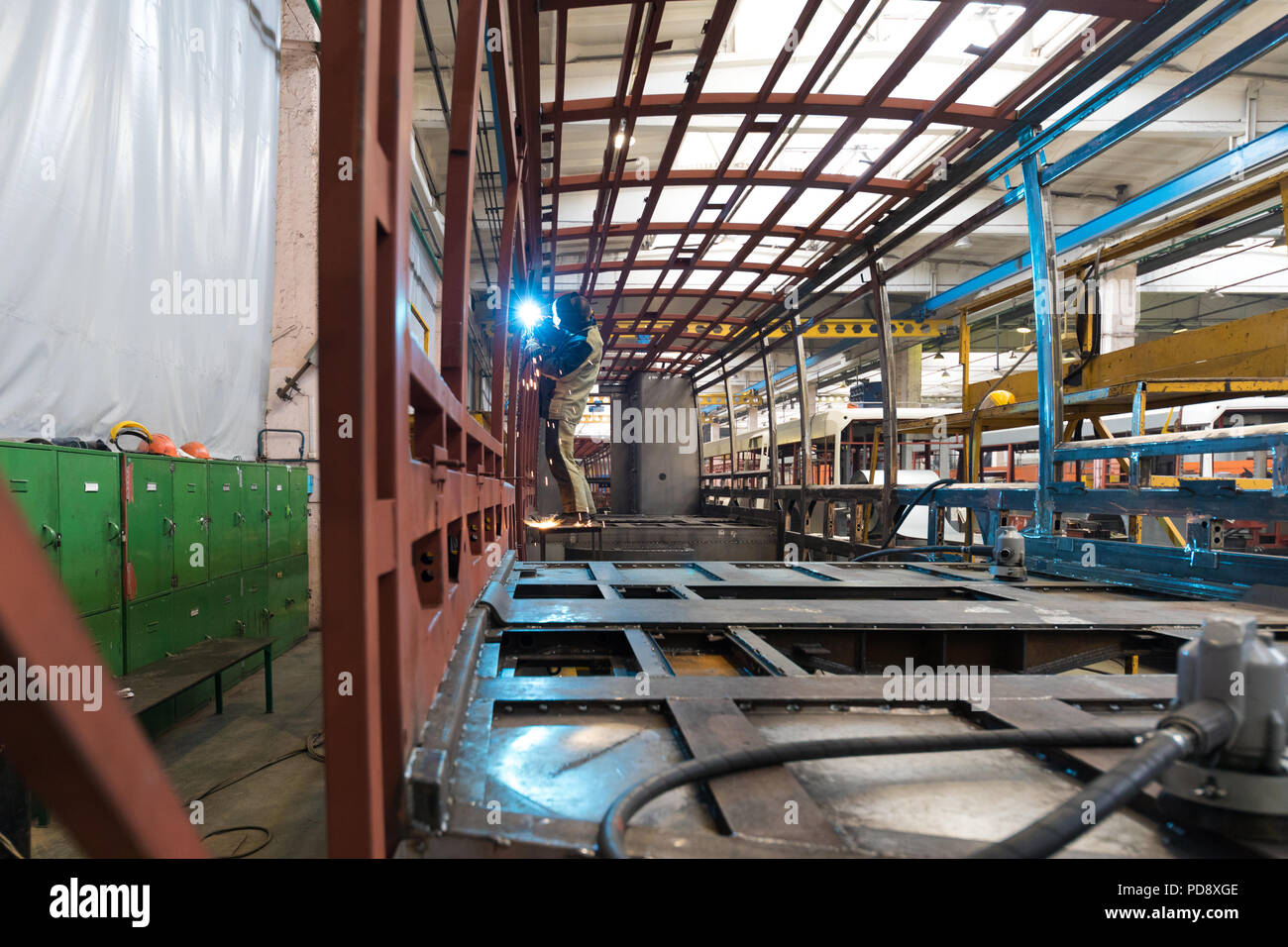 Straßenbahn-Herstellung Stockfoto