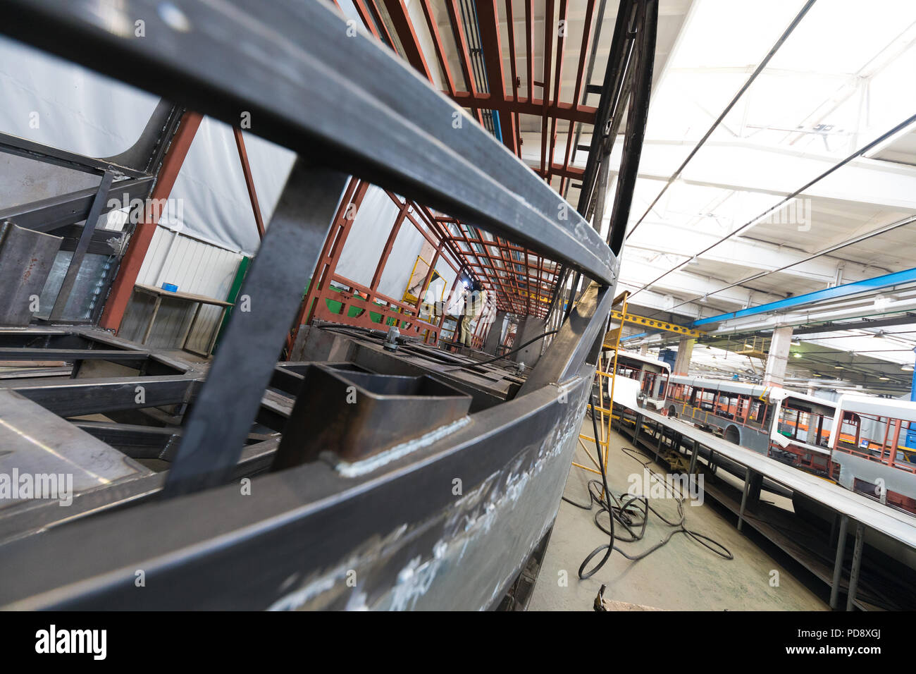 Straßenbahn-Herstellung Stockfoto