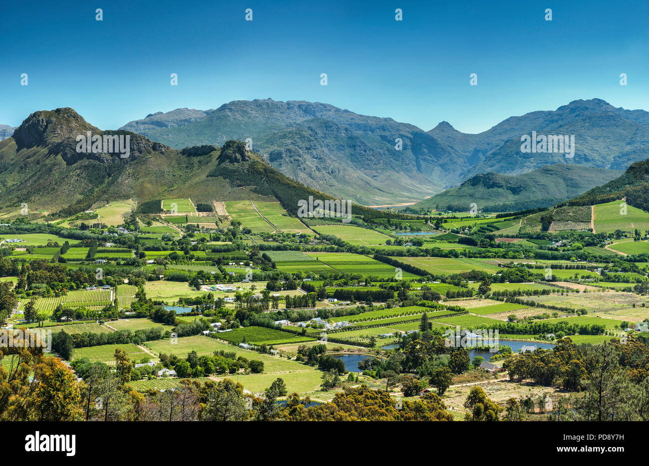 Franschhoek Valley, Provinz Western Cape, Südafrika Stockfotografie - Alamy