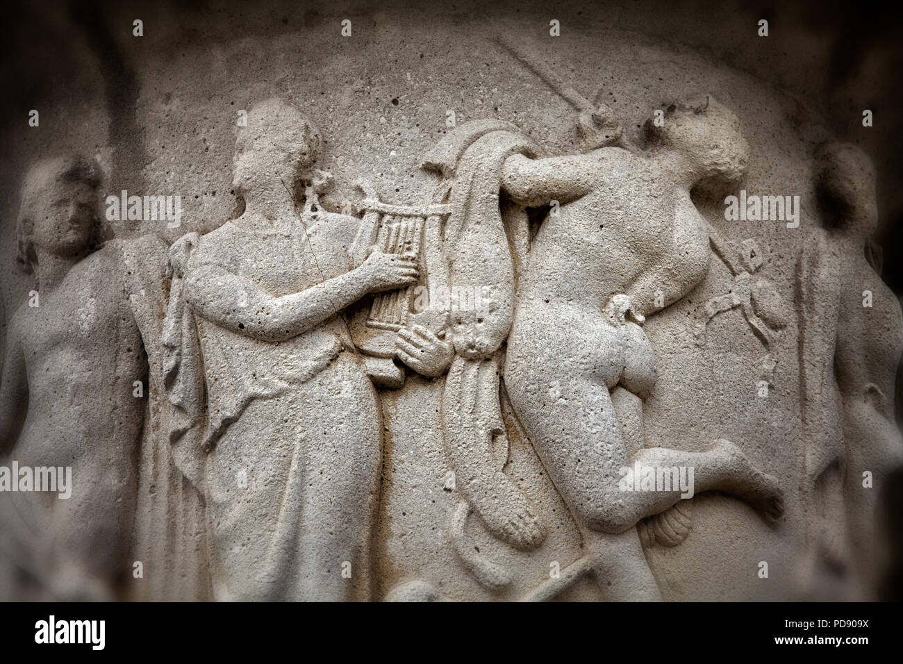 Der griechischen Mythologie, alte Griechische Vase Relief Stockfoto